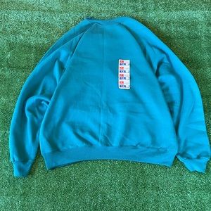 Vintage 90s turquoise/teal blank crewneck